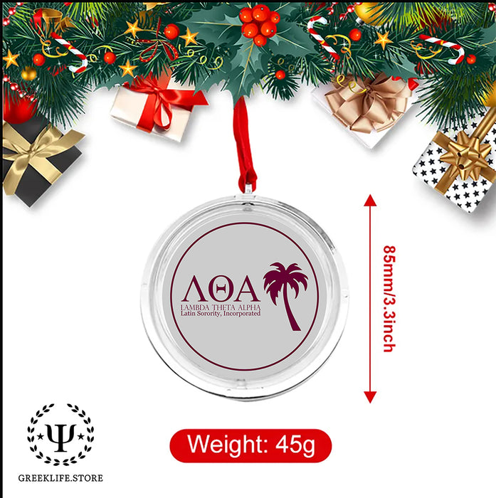 Lambda Theta Alpha Christmas Reversible Flat Round Ornament