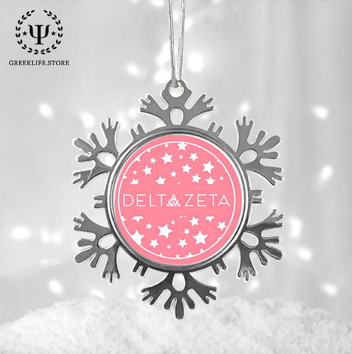 Delta Zeta Christmas Ornament - Snowflake Metal