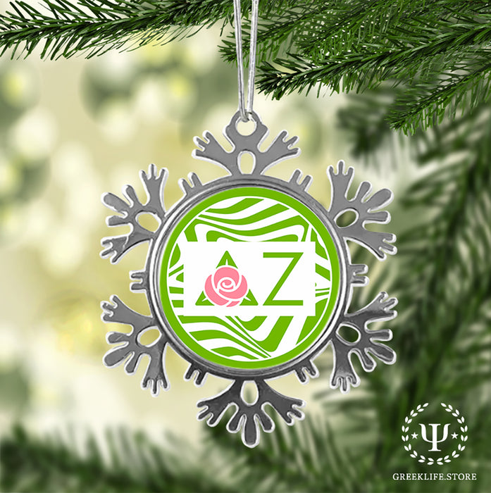 Delta Zeta Christmas Ornament - Snowflake Metal