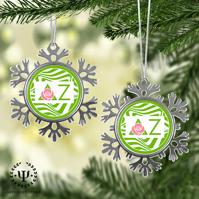 Delta Zeta Christmas Ornament - Snowflake Metal