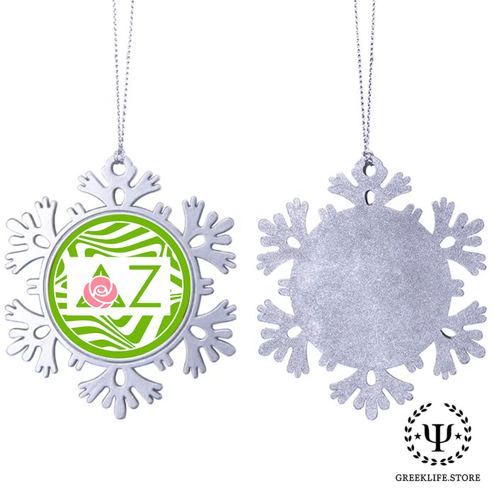 Delta Zeta Christmas Ornament - Snowflake Metal