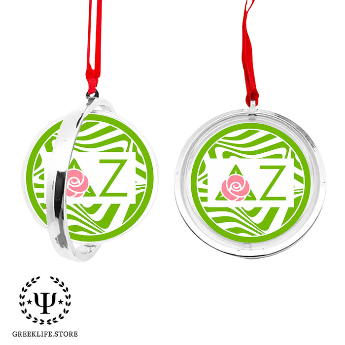 Delta Zeta Christmas Reversible Flat Round Ornament