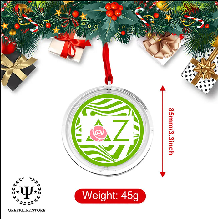 Delta Zeta Christmas Reversible Flat Round Ornament