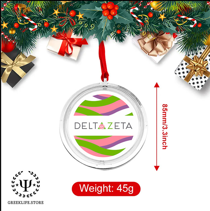 Delta Zeta Christmas Reversible Flat Round Ornament