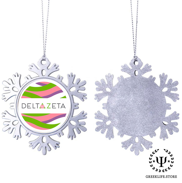 Delta Zeta Christmas Ornament - Snowflake Metal