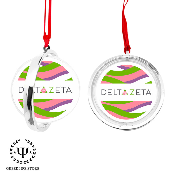 Delta Zeta Christmas Reversible Flat Round Ornament