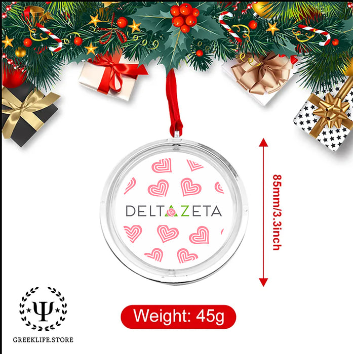 Delta Zeta Christmas Reversible Flat Round Ornament