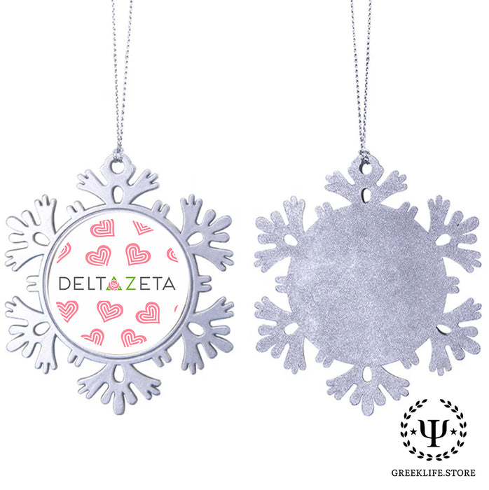 Delta Zeta Christmas Ornament - Snowflake Metal