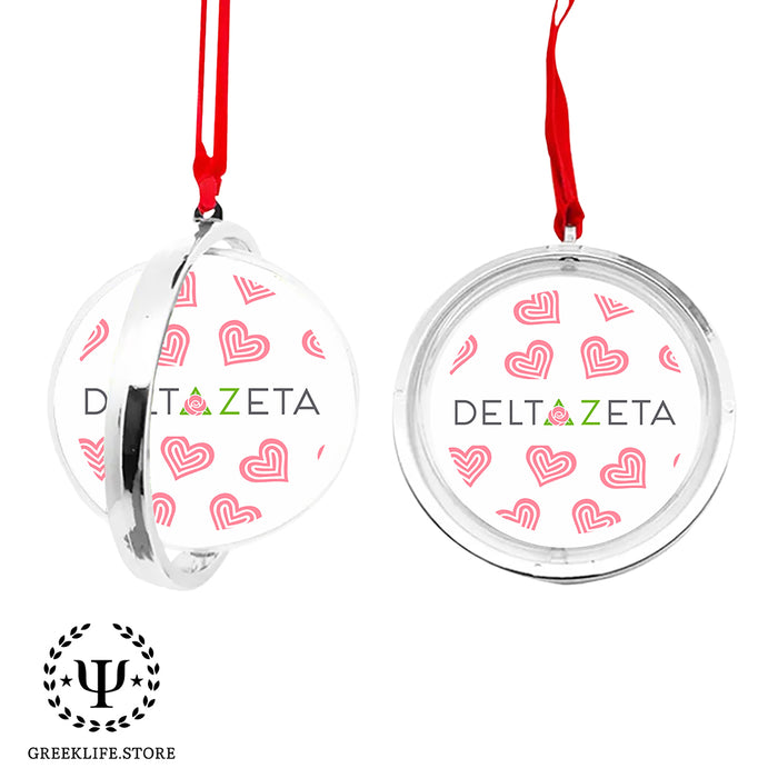 Delta Zeta Christmas Reversible Flat Round Ornament