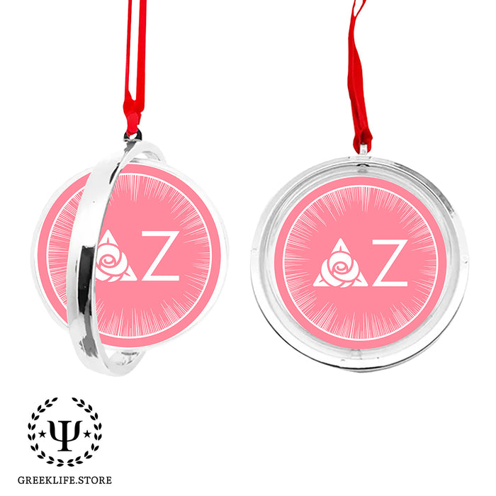 Delta Zeta Christmas Reversible Flat Round Ornament