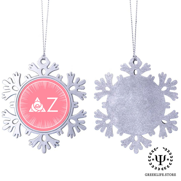 Delta Zeta Christmas Ornament - Snowflake Metal