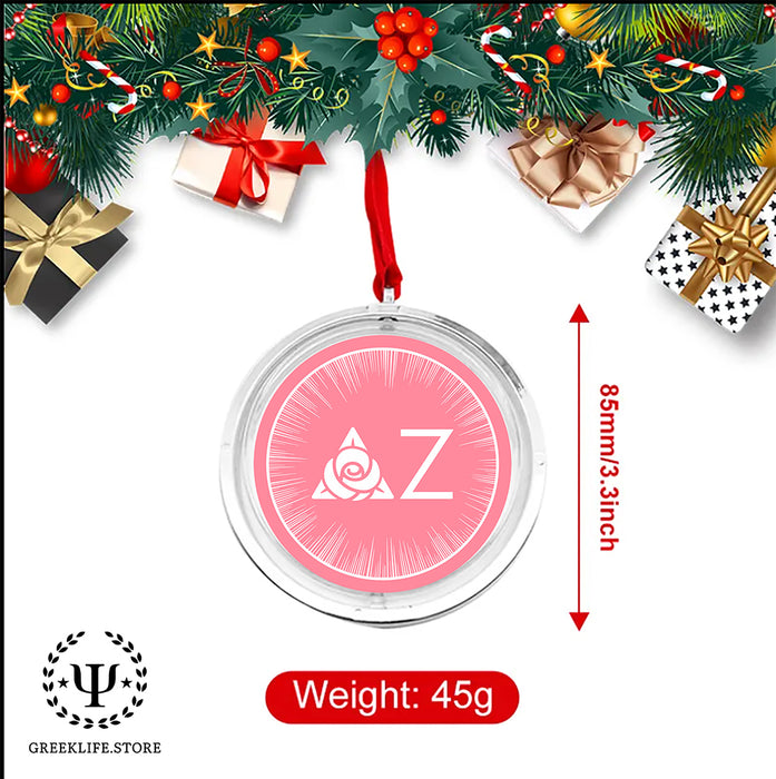 Delta Zeta Christmas Reversible Flat Round Ornament