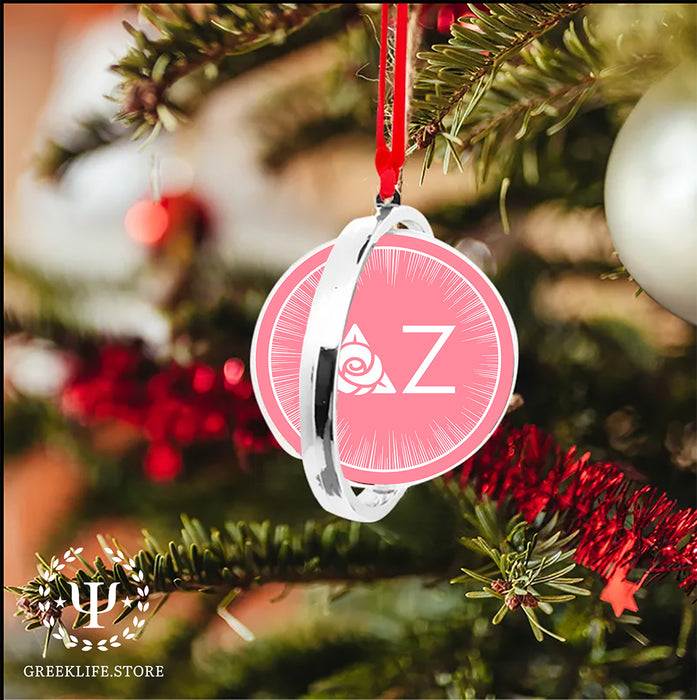 Delta Zeta Christmas Reversible Flat Round Ornament