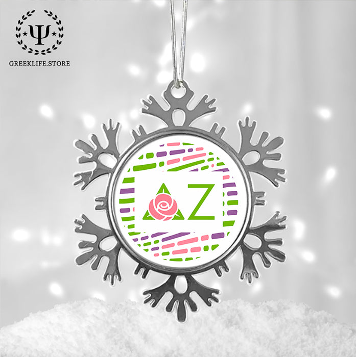 Delta Zeta Christmas Ornament - Snowflake Metal