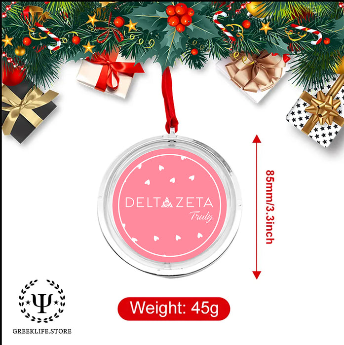 Delta Zeta Christmas Reversible Flat Round Ornament