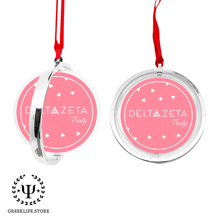 Delta Zeta Christmas Reversible Flat Round Ornament