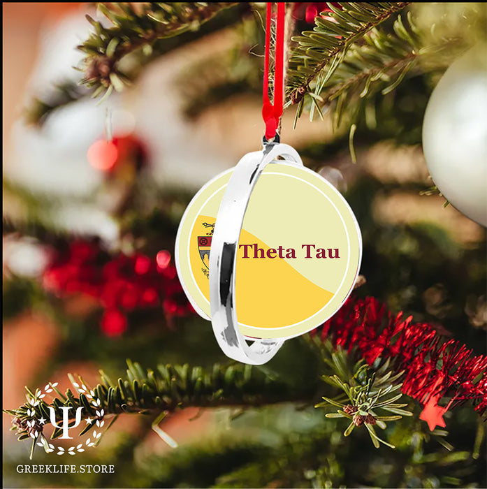 Theta Tau Christmas Reversible Flat Round Ornament