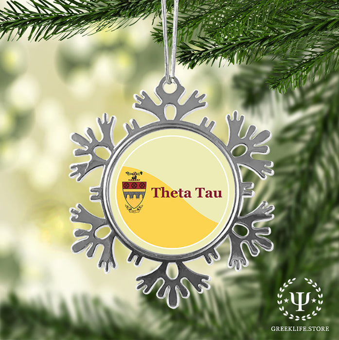 Theta Tau Christmas Ornament - Snowflake Metal
