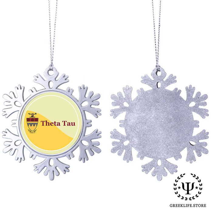 Theta Tau Christmas Ornament - Snowflake Metal