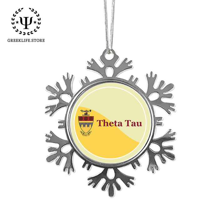 Theta Tau Christmas Ornament - Snowflake Metal