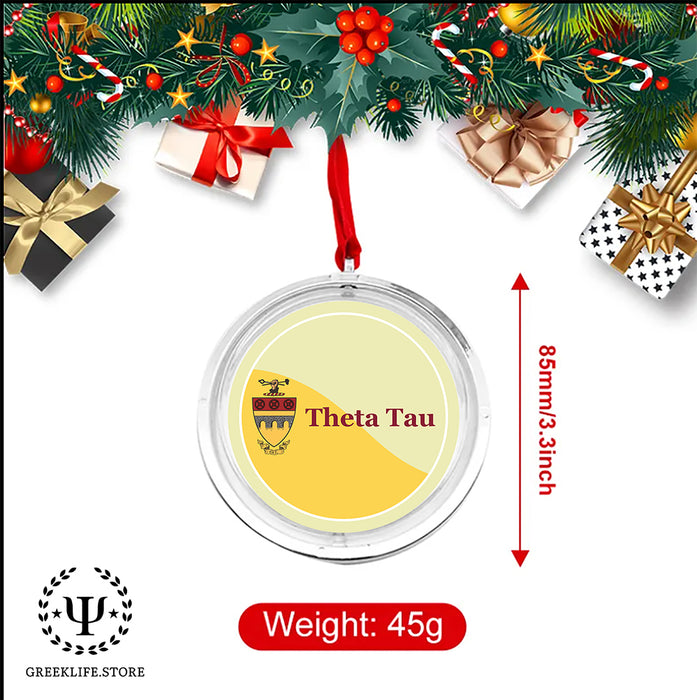 Theta Tau Christmas Reversible Flat Round Ornament