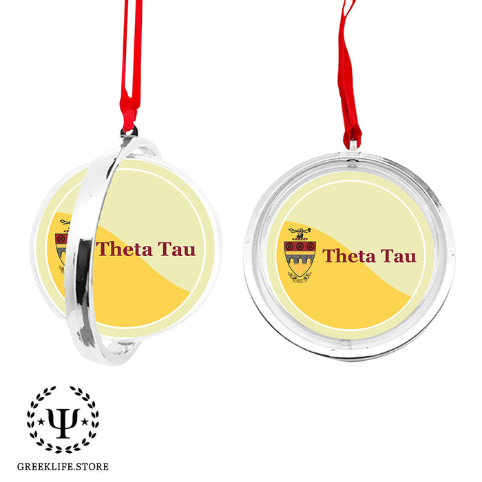 Theta Tau Christmas Reversible Flat Round Ornament