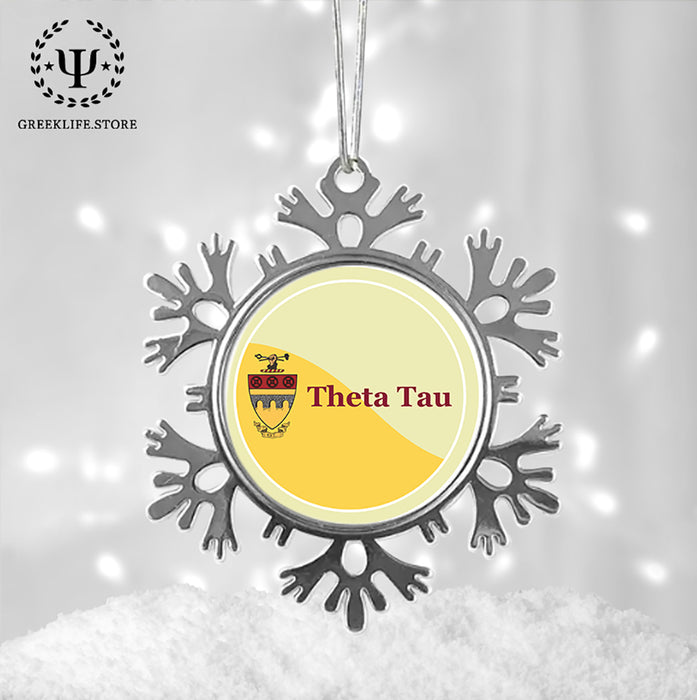 Theta Tau Christmas Ornament - Snowflake Metal
