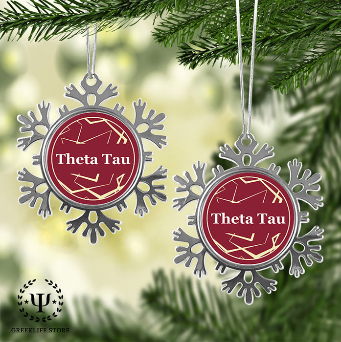 Theta Tau Christmas Ornament - Snowflake Metal