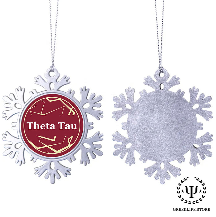Theta Tau Christmas Ornament - Snowflake Metal