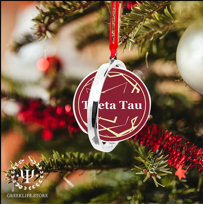 Theta Tau Christmas Reversible Flat Round Ornament