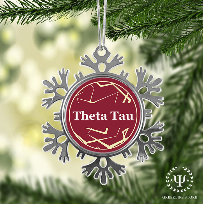 Theta Tau Christmas Ornament - Snowflake Metal