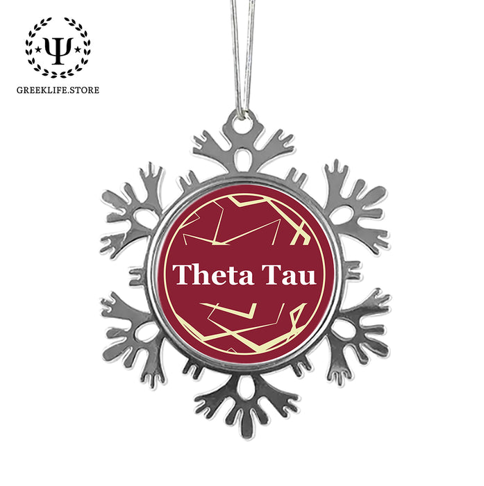 Theta Tau Christmas Ornament - Snowflake Metal