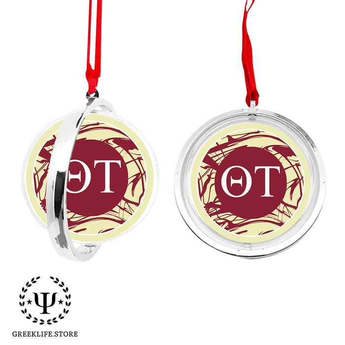Theta Tau Christmas Reversible Flat Round Ornament