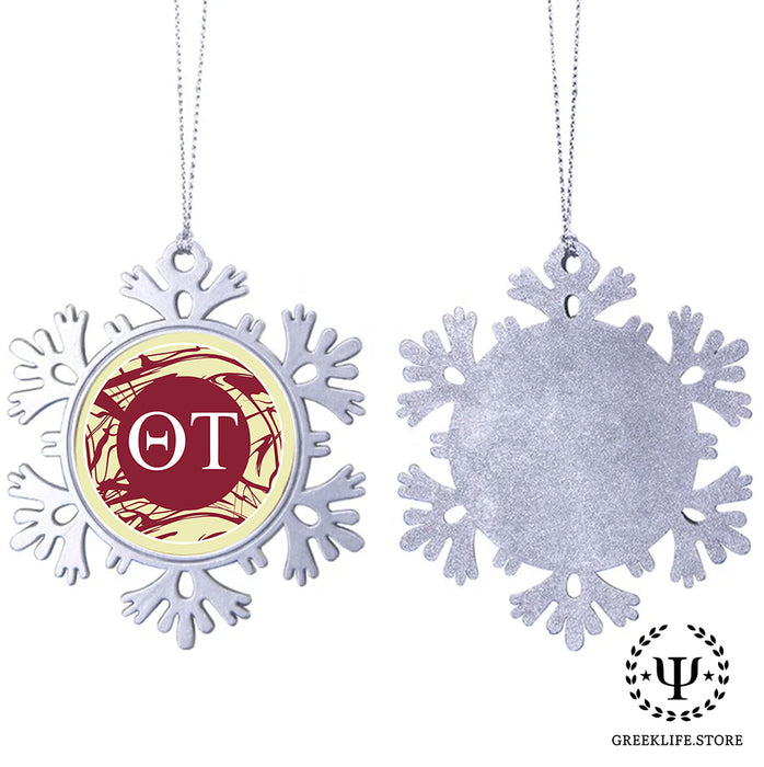 Theta Tau Christmas Ornament - Snowflake Metal