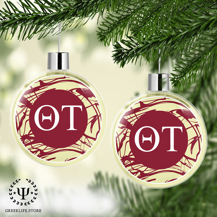 Theta Tau Christmas Ornament Flat Round