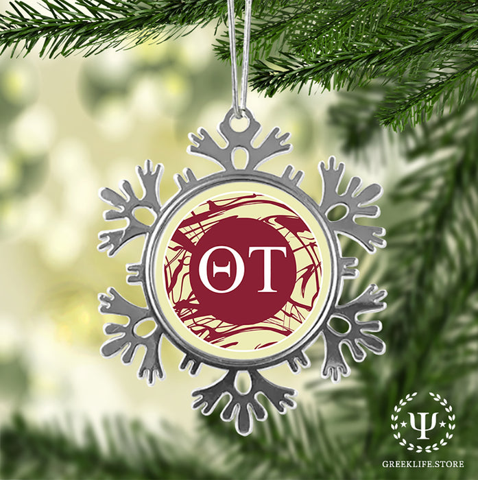 Theta Tau Christmas Ornament - Snowflake Metal