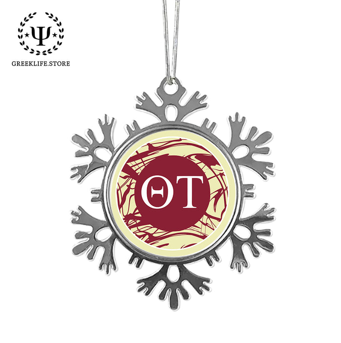 Theta Tau Christmas Ornament - Snowflake Metal