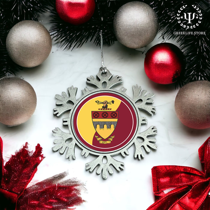 Theta Tau Christmas Ornament - Snowflake Metal