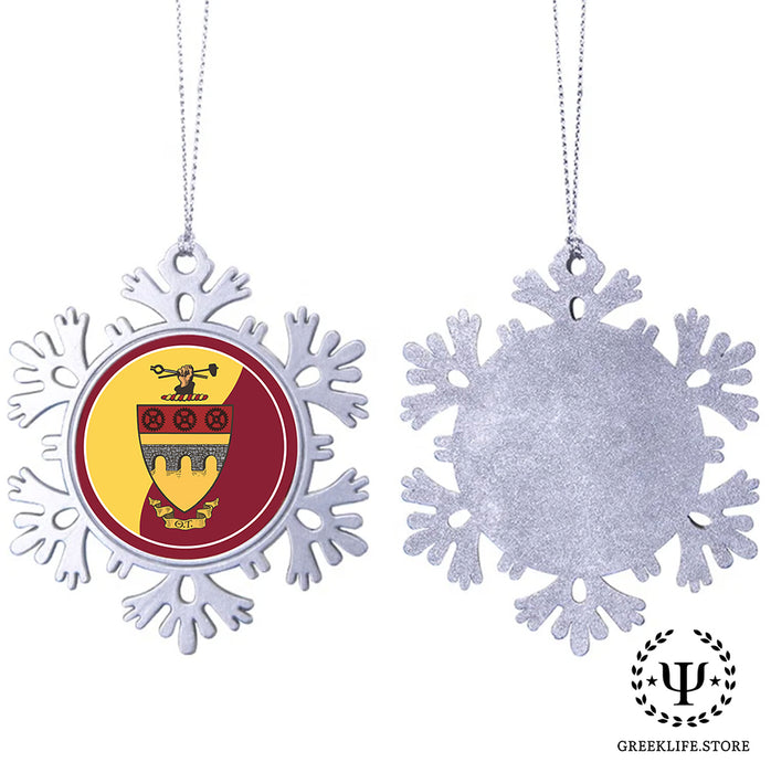 Theta Tau Christmas Ornament - Snowflake Metal