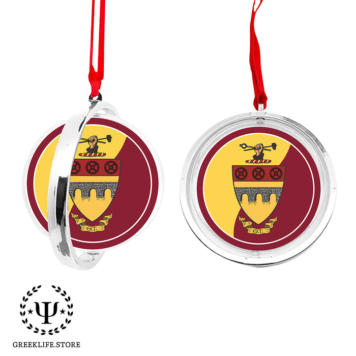 Theta Tau Christmas Reversible Flat Round Ornament