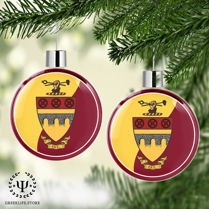 Theta Tau Christmas Ornament Flat Round