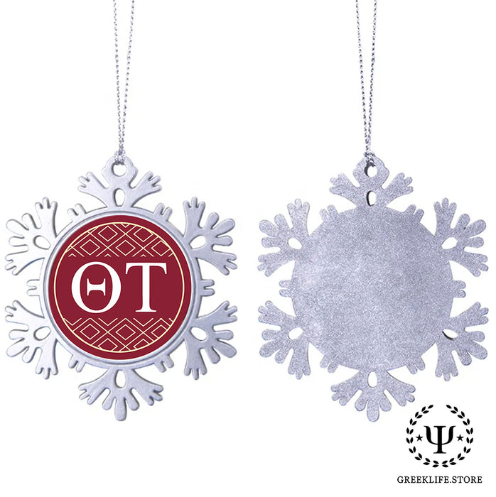 Theta Tau Christmas Ornament - Snowflake Metal