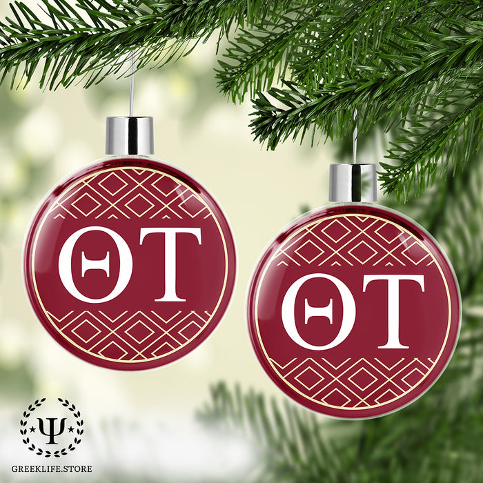 Theta Tau Christmas Ornament Flat Round
