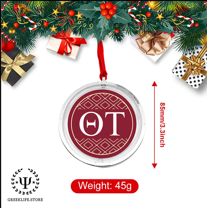 Theta Tau Christmas Reversible Flat Round Ornament