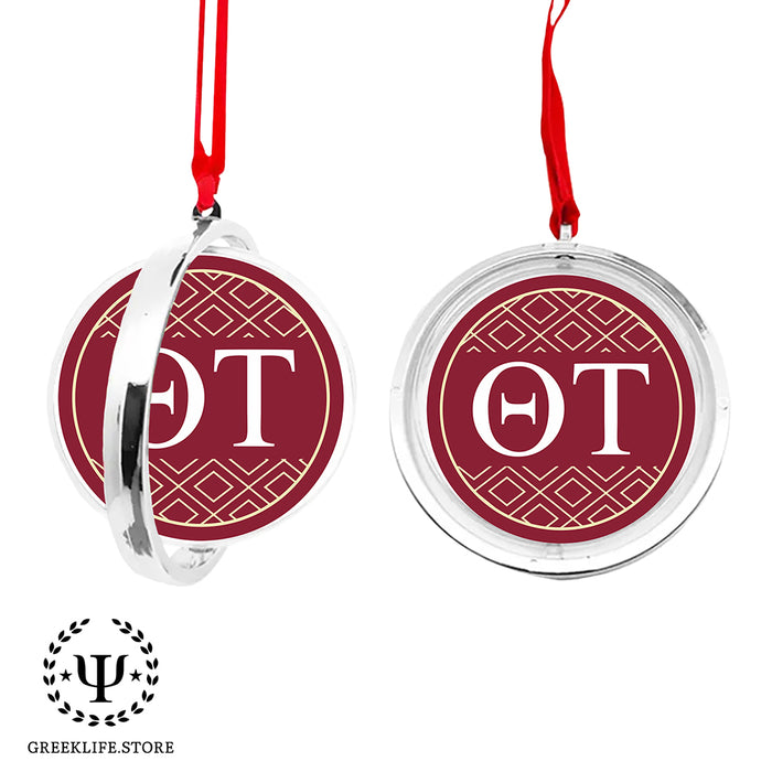 Theta Tau Christmas Reversible Flat Round Ornament