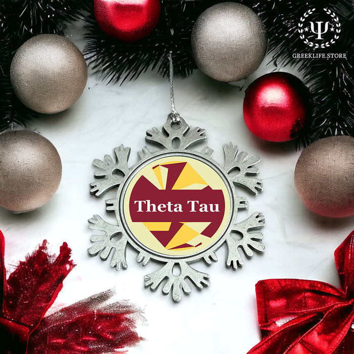 Theta Tau Christmas Ornament - Snowflake Metal