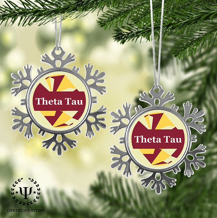 Theta Tau Christmas Ornament - Snowflake Metal