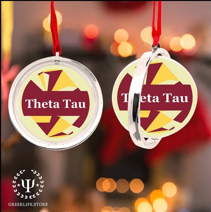 Theta Tau Christmas Reversible Flat Round Ornament