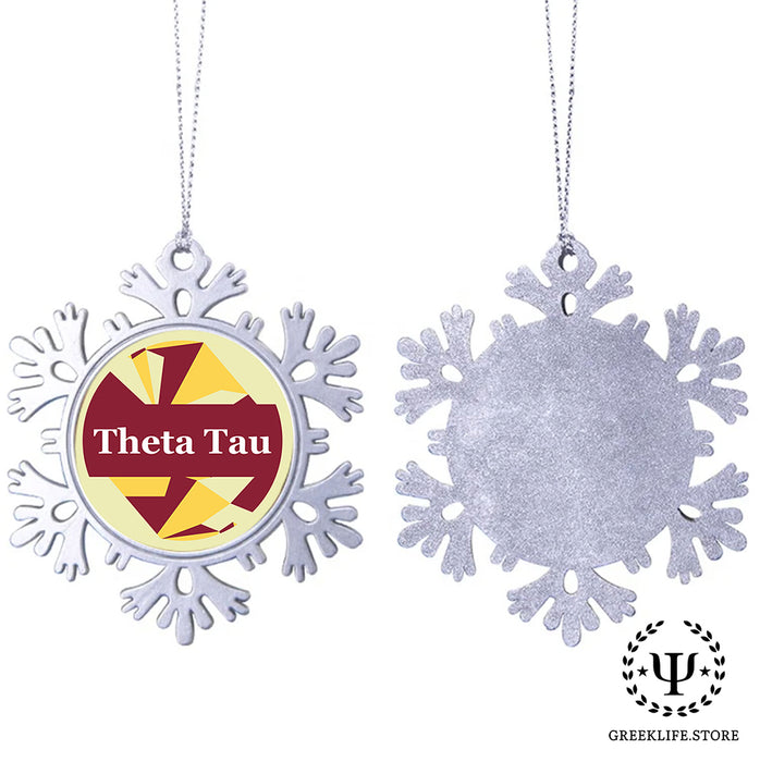 Theta Tau Christmas Ornament - Snowflake Metal