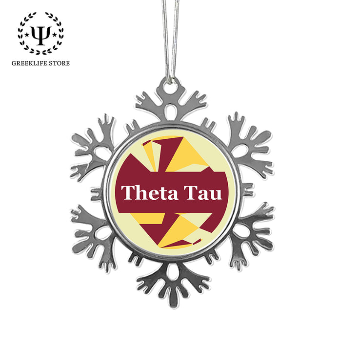 Theta Tau Christmas Ornament - Snowflake Metal